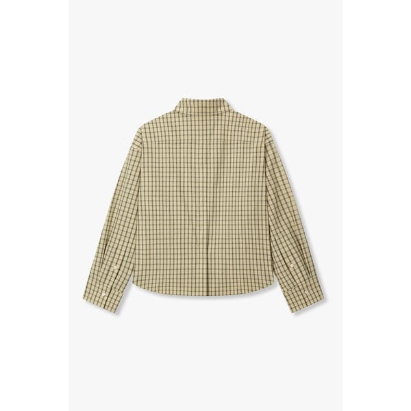 [부산점] 보브)) 스몰 체크 패턴 크롭 셔츠 (7126260100)