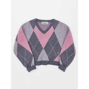 CLASSIC WOOL ARGYLE KNIT_2COLORS_PINK