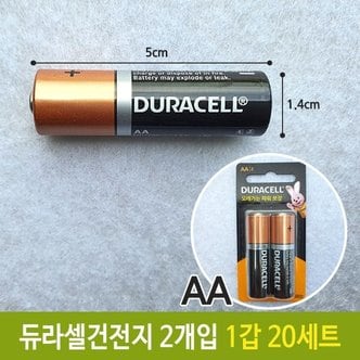  듀라셀 알카라인 일반 건전지 AA 2개 LR6 큰것 (W6C6F59)