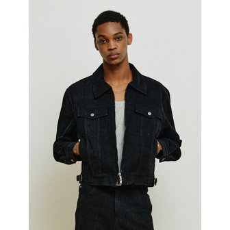 미나브 스트라이프 트러커 자켓 [블랙]