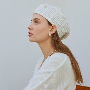 [파주점] ANC GOLD LOGO KNIT BERET_IVORY