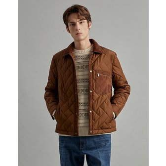 닥스 [23FW] [하이랜더] [Imported Fabric] 브라운 셔츠형 퀼팅  DMJU3D102W2