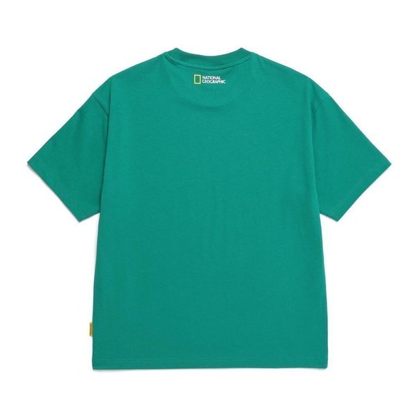 [여주점] N252UTS080 리젠아스킨 유니 트래블1 그래픽 세미오버핏 반팔 티셔츠 GREEN