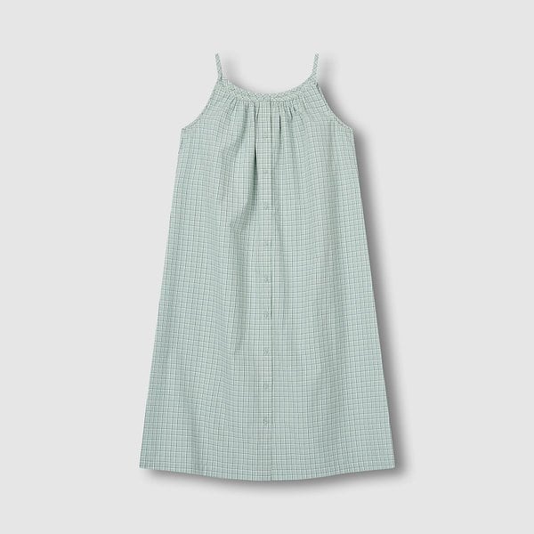 여 코튼 체크 민소매 라운지 원피스 J2062030850CF