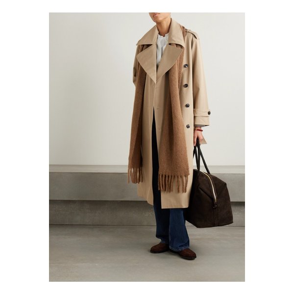 CO컬렉션 벨트 더블 브레스트 코튼 혼방 트윌 트렌치 코트 카멜 1647597324593940