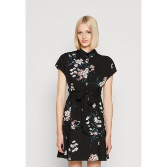 이스퀘어 3598936 Vero Moda 베로모다 VMHALLIE TIE SHORT DRESS - 셔츠 원피스 블랙/빌마