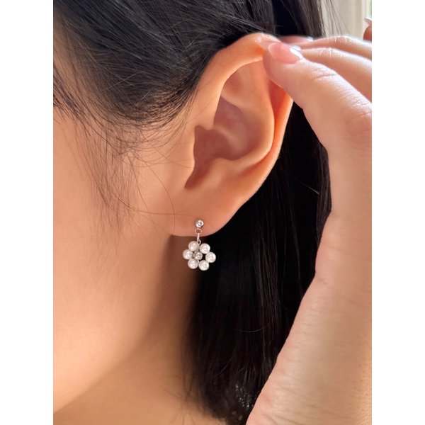 mini floral earrings (PEARL)