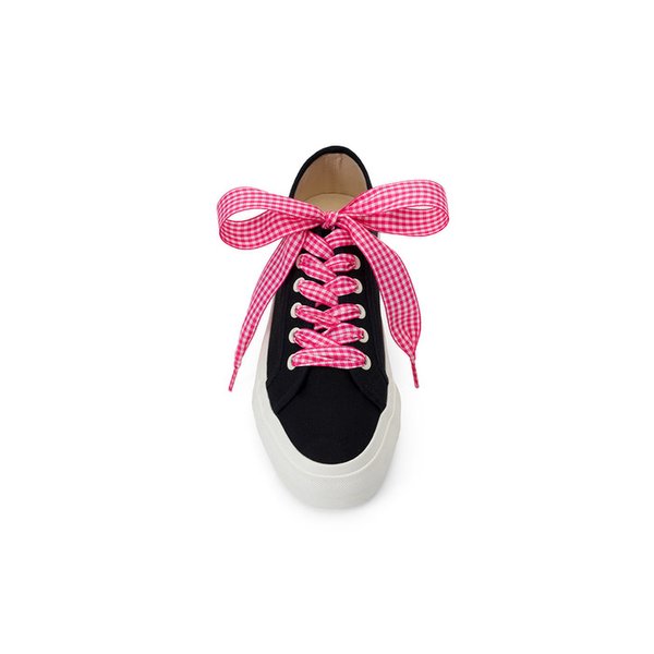 GINGHAM CHECK RIBBON SHOELACE_PINK