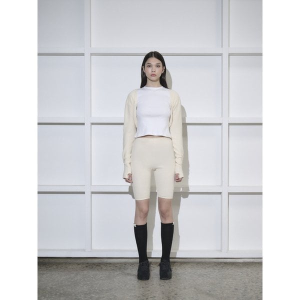 WAFFLE BIKER SHORTS [IVORY]