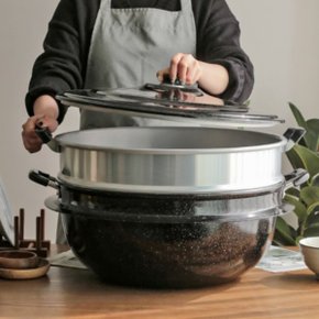 국산 대형 3단 찜기 찜솥 만두 찜냄비 가마솥 찜통 46