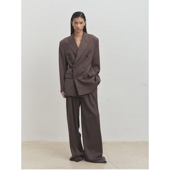 토니웩 WOOL DOUBLE-BREASTED TAILORED JACKET_ KHAKI DARK BROWN