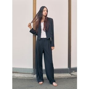 크롭 투버튼 셋업 자켓