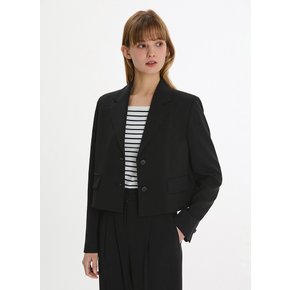 크롭 투버튼 셋업 자켓