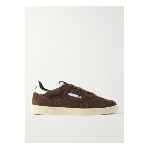 오트리 플랫 로우 가죽 트리밍 스웨이드 스니커즈 브라운 1647597332399030