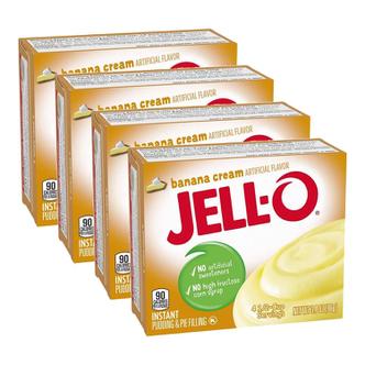  미국직구 Jell-O 젤오 바나나 크림 인스턴트 푸딩 앤 파이 필링 96g 4팩