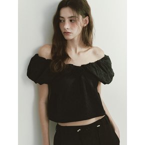 PUFF SLEEVELESS BLOUSE (BLACK)