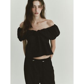 PUFF SLEEVELESS BLOUSE (BLACK)