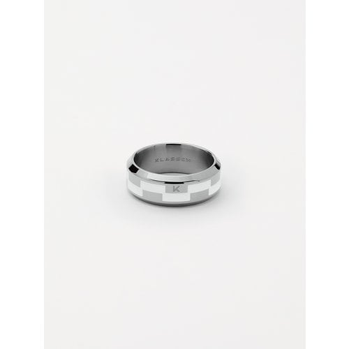 Duality Grinder Ring Silver & White Enamel JDR21SW001