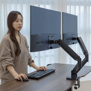 더 파이널 듀얼 모니터암 거치대 블랙