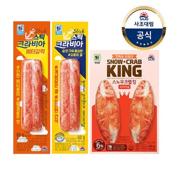 대림선 [대림냉장] 크라비아스틱60g (오리지널 10개+버터갈릭 6개) +스노우크랩킹G 140g x4개