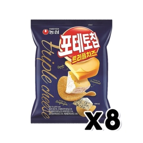 농심 포테토칩 트리플치즈 봉지스낵 50g x 8개