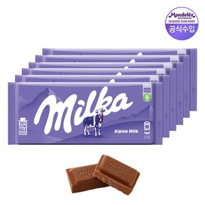  밀카 타블렛 초콜릿 알프스밀크 100g 6개