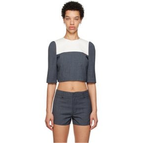 SSENSE 워크 캡슐 패치워크 블라우스 SSEXTO01 GR100 Grey