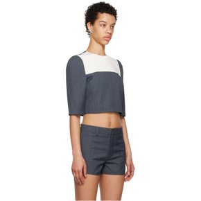 SSENSE 워크 캡슐 패치워크 블라우스 SSEXTO01 GR100 Grey