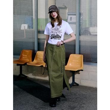 SUPERDRY 슈퍼드라이 W 롱 카고 스커트 (SDFLKCP41)