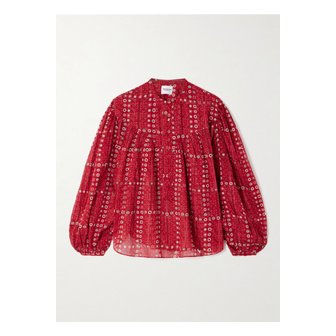 이자벨마랑 에뜨왈 살리카 프린트 코튼 보일 블라우스 레드 1647597356092771