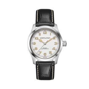 H70405710 카키필드 오토 남성 가죽 38mm