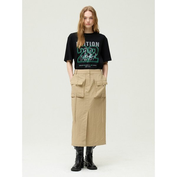 아웃포켓 롱 스커트 EMQ3WSK030