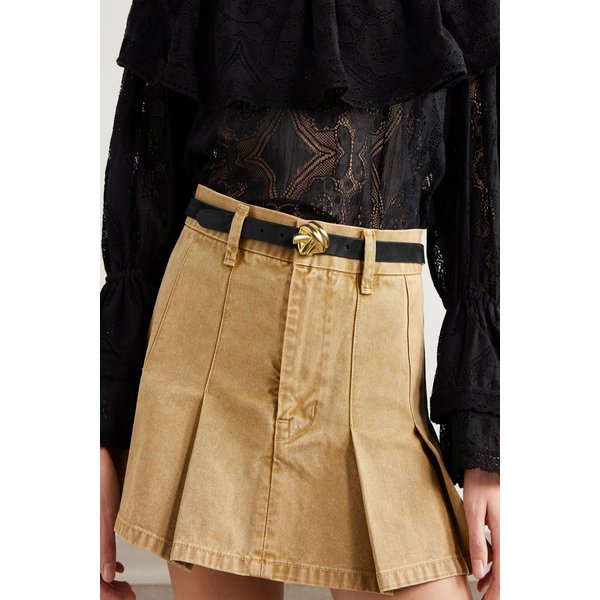 앤더슨스 누벅 가죽 골드톤 버클 벨트 46376663162988372