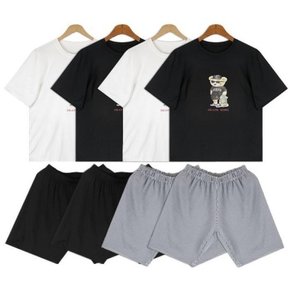 남녀공용 선글라스곰 데일리 홈웨어 잠옷세트 (8428899A)