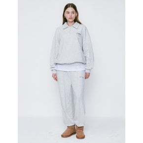 PARIS Half Zip Up Sweat Set-up White Melange