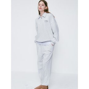 PARIS Half Zip Up Sweat Set-up White Melange