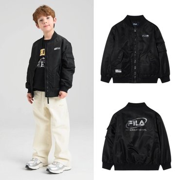 휠라키즈 [신상품] 25SS 글로시 패딩 블루종 [FK2JKH1201X_BLK]