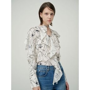 Sera Blouse _ Off White Flower