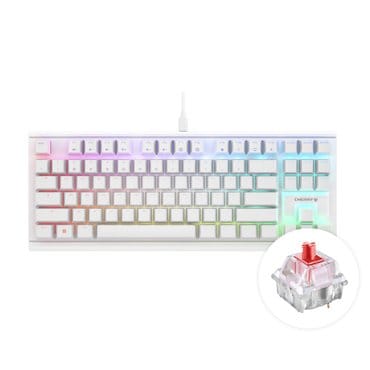 CHERRY 체리 MX 1.1 TKL RGB 텐키리스 게이밍 기계식 키보드 화이트 적축