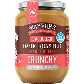 메이버스 다크 로스티드 크런치 피넛 버터 땅콩잼 Mayvers Peanut Butter Crunchy 750g