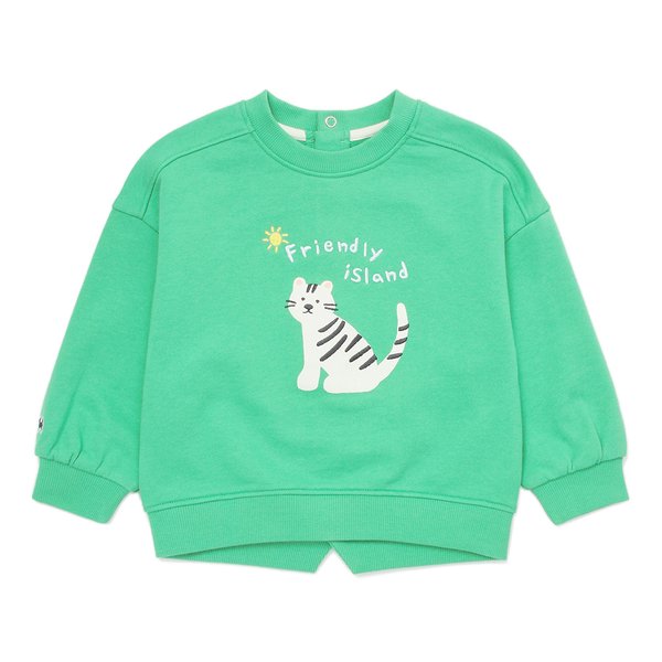 [여주점] [오프라벨 여주점] 블루독베이비 (GN) 애니멀루즈핏스웨트셔츠 (45114-334-02)