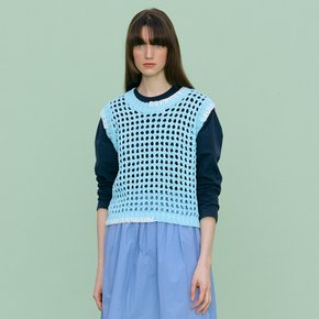 Net Knit Vest_SKY BLUE