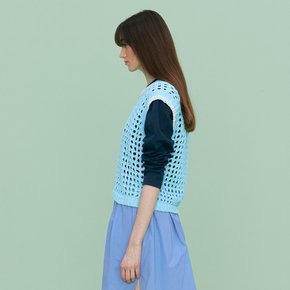 Net Knit Vest_SKY BLUE