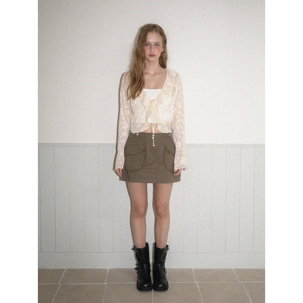 Mini cargo skirt-Khaki