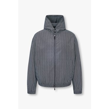 ARMANI EXCHANGE AX 남성 리피트 로고 폴리 후드 자켓-블랙(A415110012)