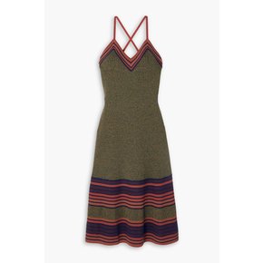 Fusion striped wool-blend dress 그린 1647597347002794