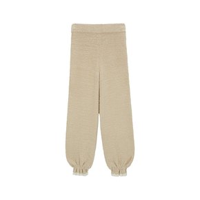 Frill line Banding Pants_beige white