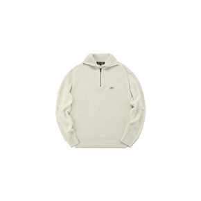 1754 CROWN OVERFIT HALF ZIP-UP SWEATER 크림