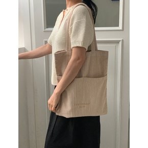 코듀로이 투포켓 숄더백 (크림) Corduroy  two pocket shoulder bag(Cream)