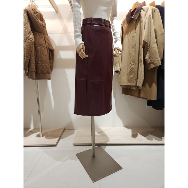 [부산점] 페이크 레더 벨티드 슬릿 스커트 CRAA0SK371